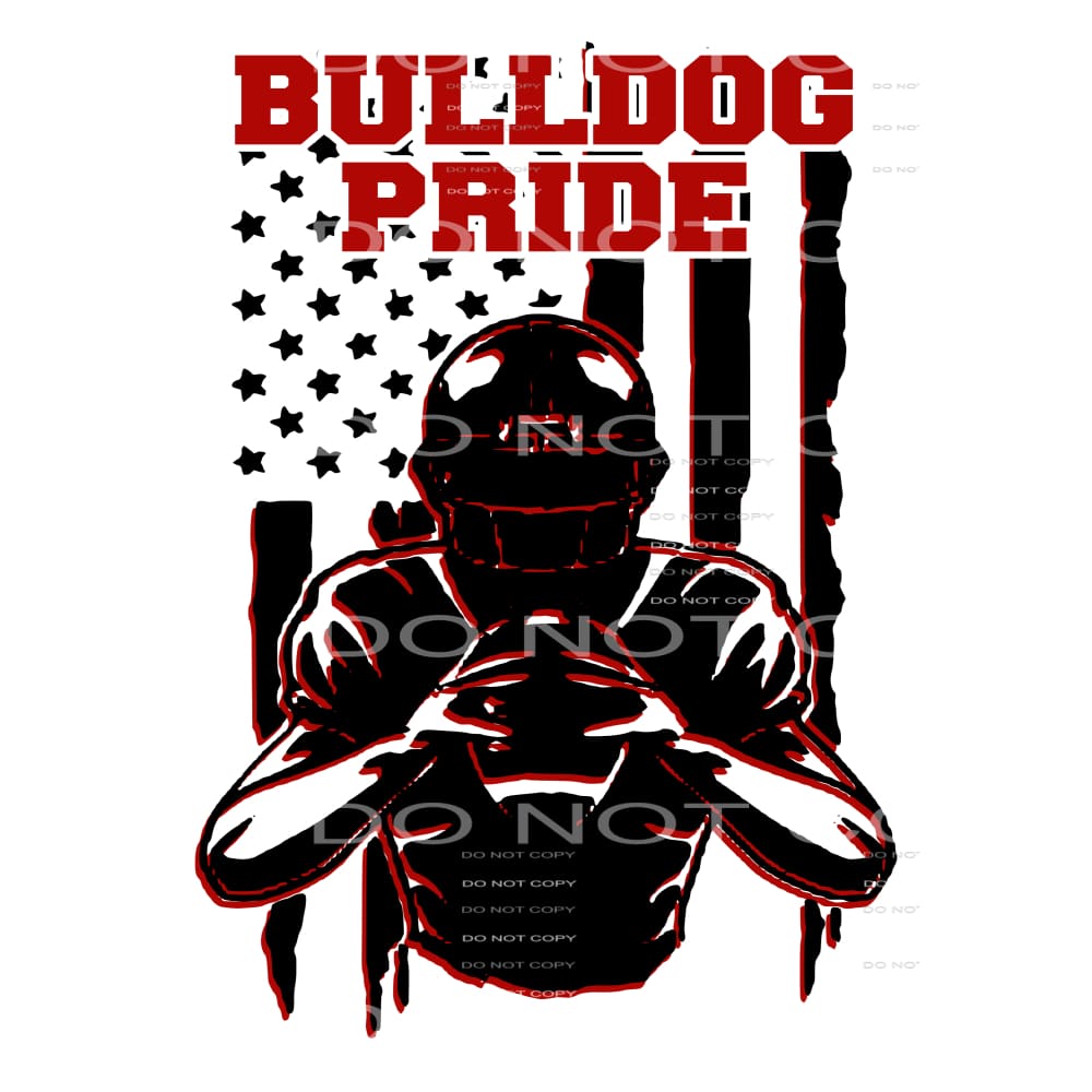 BULLDOGS Pride RED Black Sublimation transfers - Heat