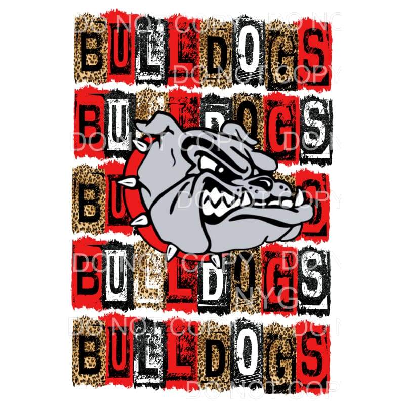 Bulldogs Red and Black Sublimation transfers - Heat Transfer