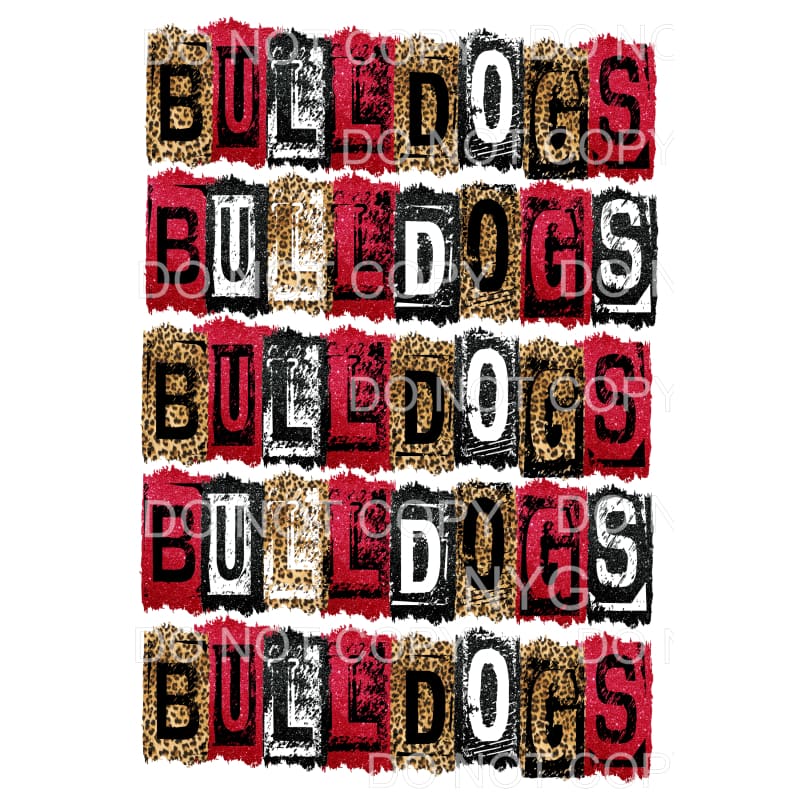 BULLDOGS RED BLACK BLOCK # 265 Sublimation transfers - Heat