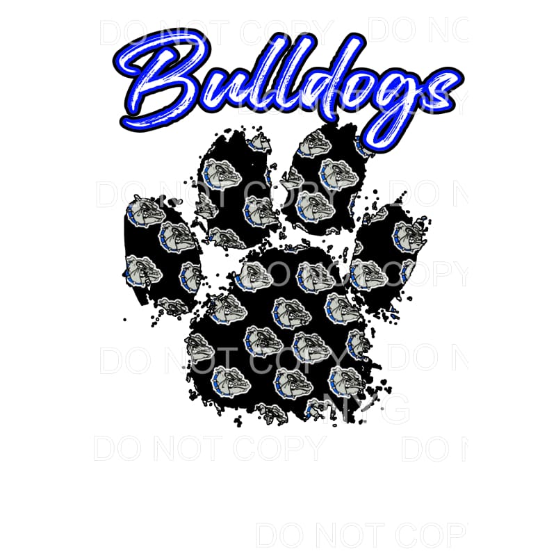 BULLDOGS ROYAL BLUE FOOTBALL # 571 Sublimation transfers -