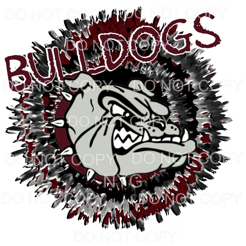 bulldogs tie dye maroon # 931 Sublimation transfers - Heat