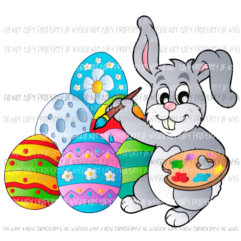 Bunny painting 2 Sublimation transfers Heat Transfer