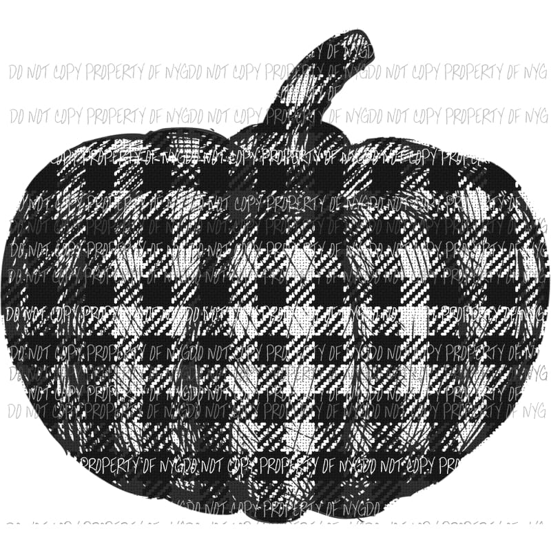 bw plaid pumpkin Sublimation transfers Heat Transfer