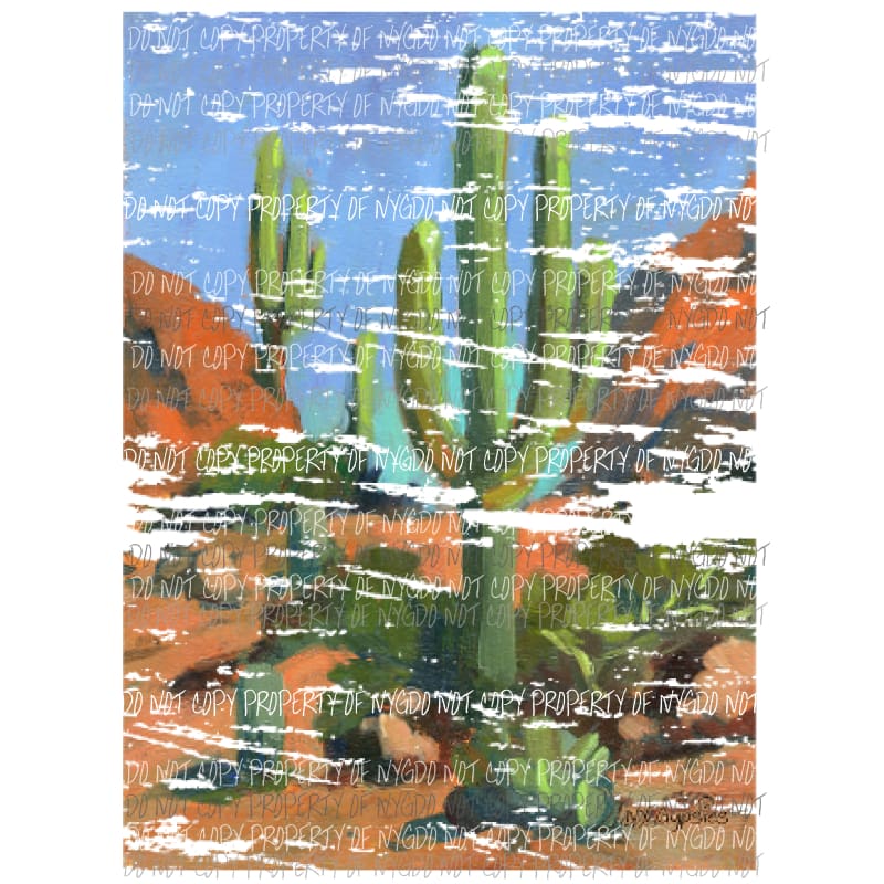 Cactus - grunge Sublimation transfers Heat Transfer
