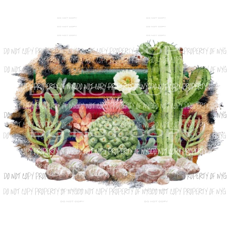 Cactus Leopard Serape # 8 Sublimation transfers Heat Transfer