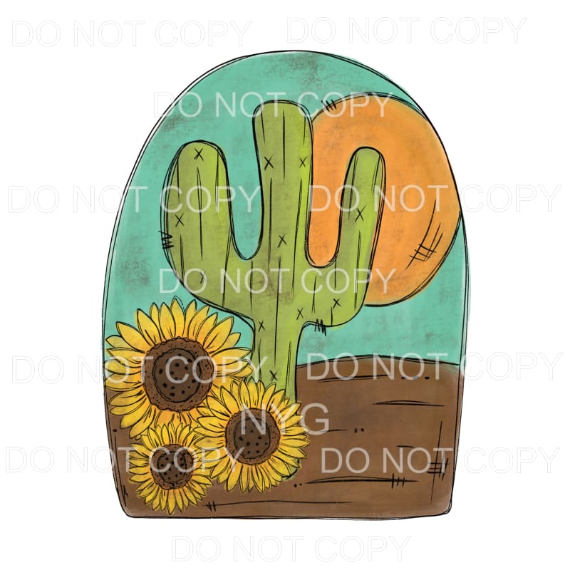 Cactus Sunflower Sunset Sublimation transfers - Heat