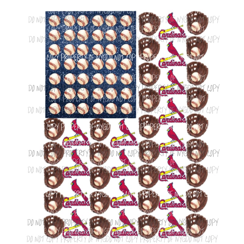 Cardinals Flag Baseball Sublimation transfers Heat Transfer
