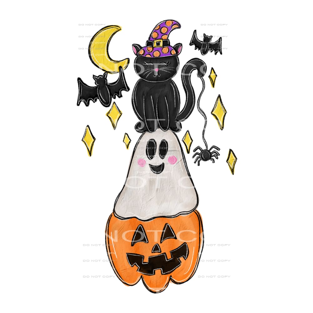 cat ghost pumpkin #8311 Sublimation transfers - Heat