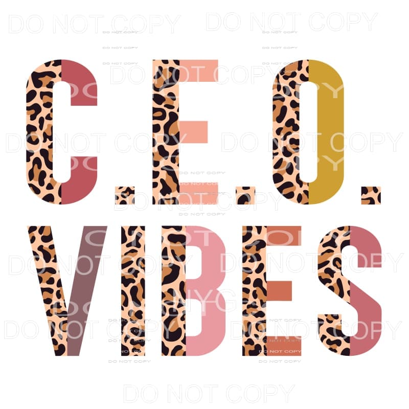 CEO Vibes Half Leopard Neutral Sublimation transfers - Heat