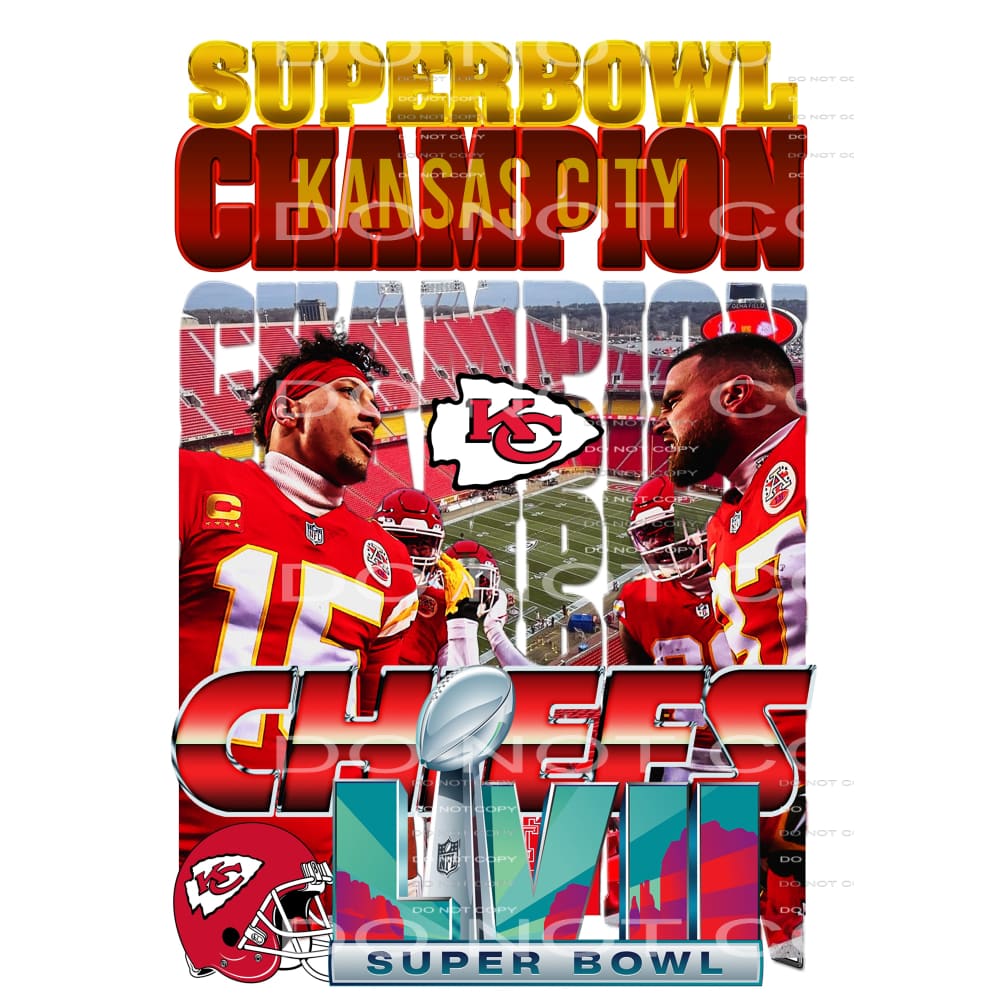 CHIEFS # 9996 Sublimation transfers - Heat Transfer Graphic