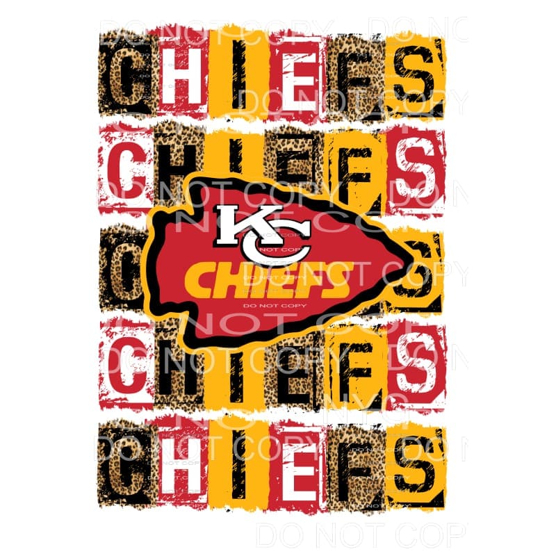 chiefs block with arrowhead # 8229 Sublimation transfers -