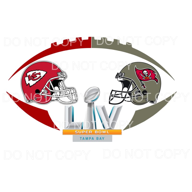 Chiefs Buccaneers Super Bowl # 55 Sublimation transfers -