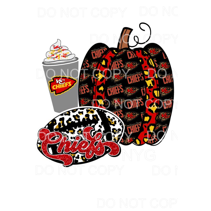 Chiefs Football Pumpkin # 424 Sublimation transfers - Heat