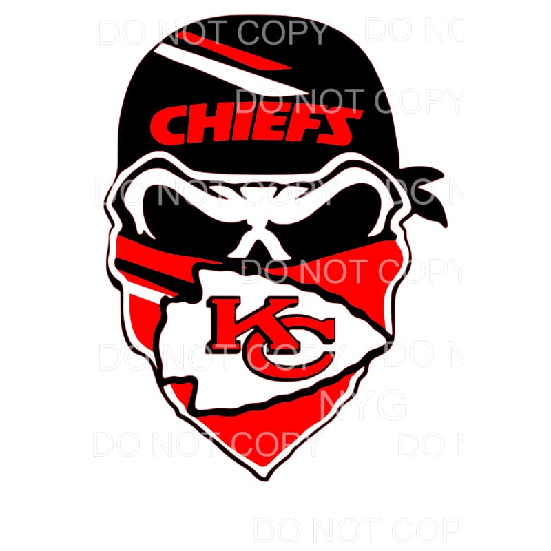 Chiefs Skull # 1 Kansas City Sublimation transfers - Heat