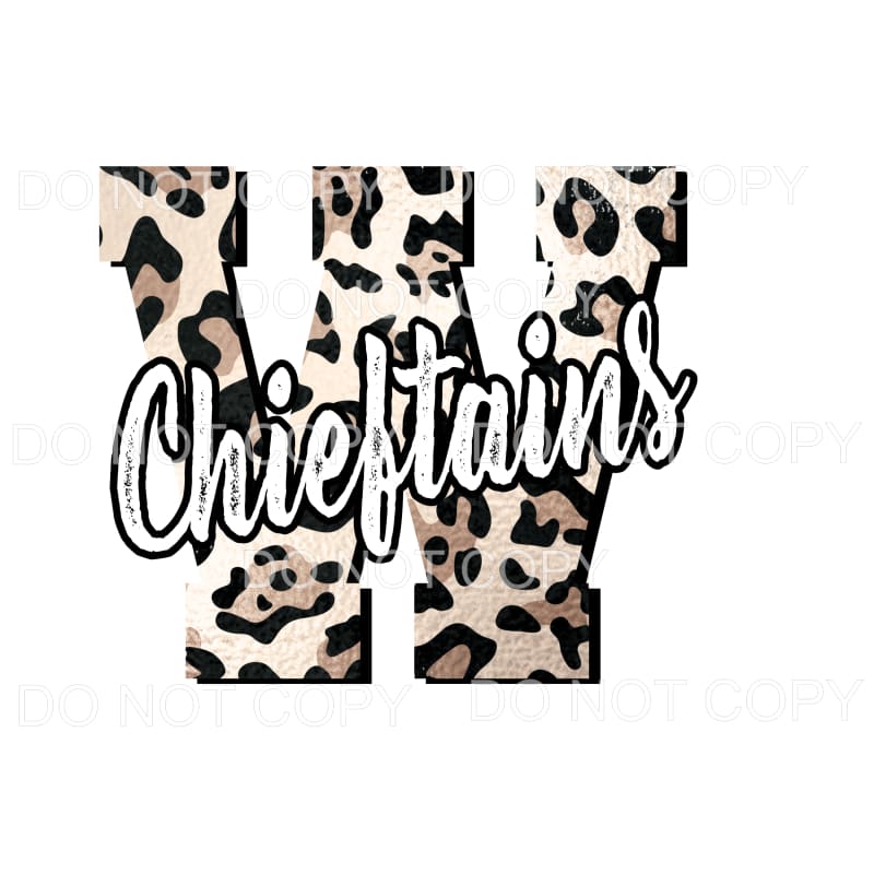 Chieftains Leopard W Letter Football #879 Sublimation