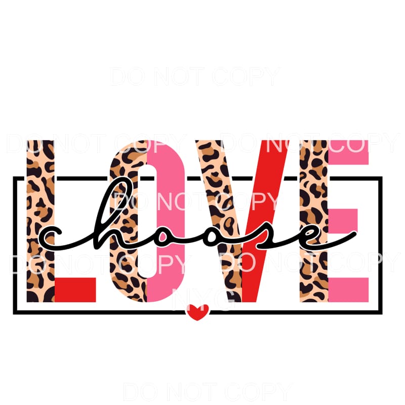Choose Love Half Leopard Box Valentines Day #2215