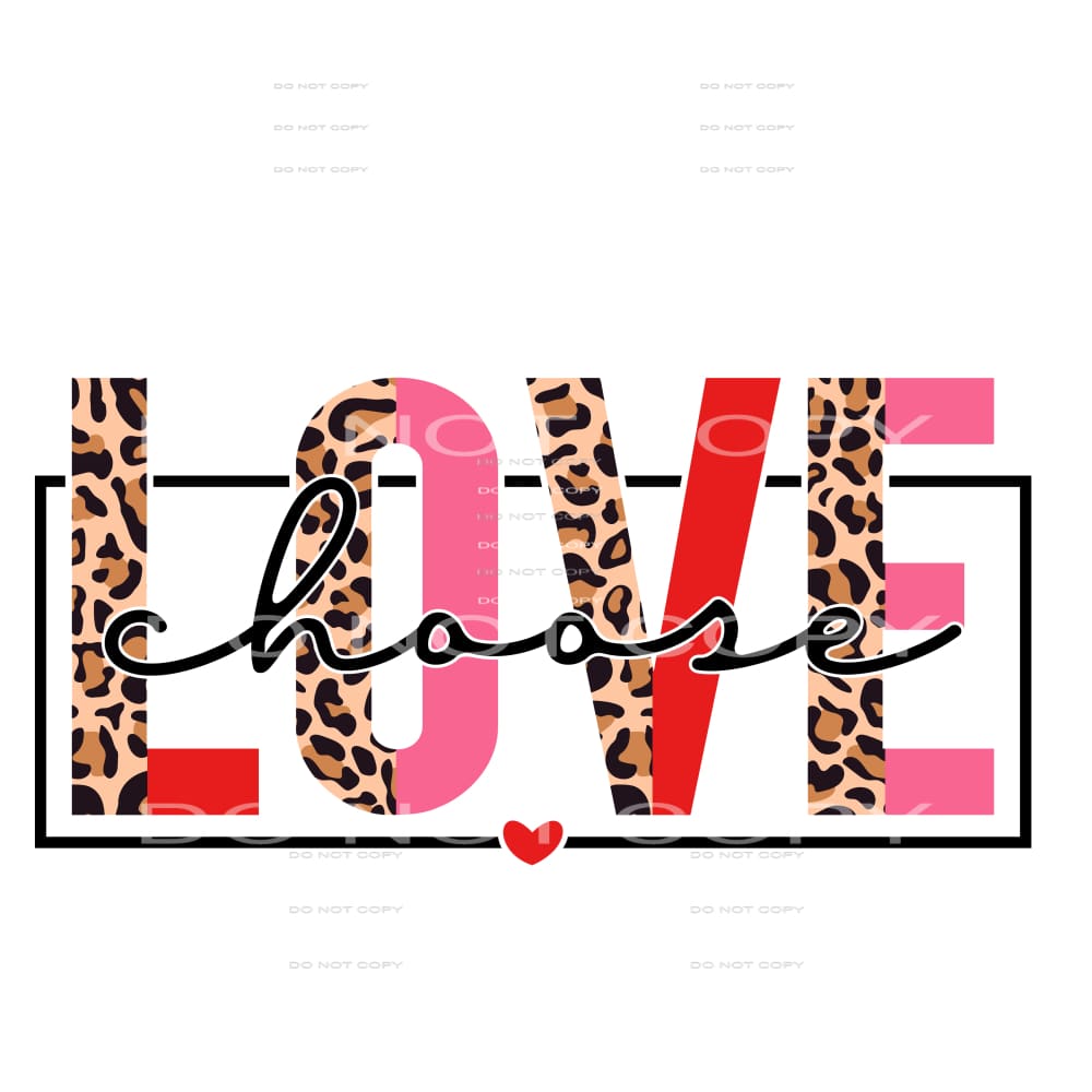 Choose Love Half Leopard Box Valentines Day #2486