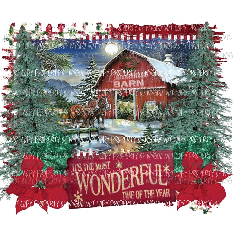 christmas barn wonderful Sublimation transfers Heat Transfer