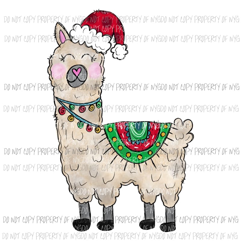Christmas Llama # 20 Sublimation transfers Heat Transfer