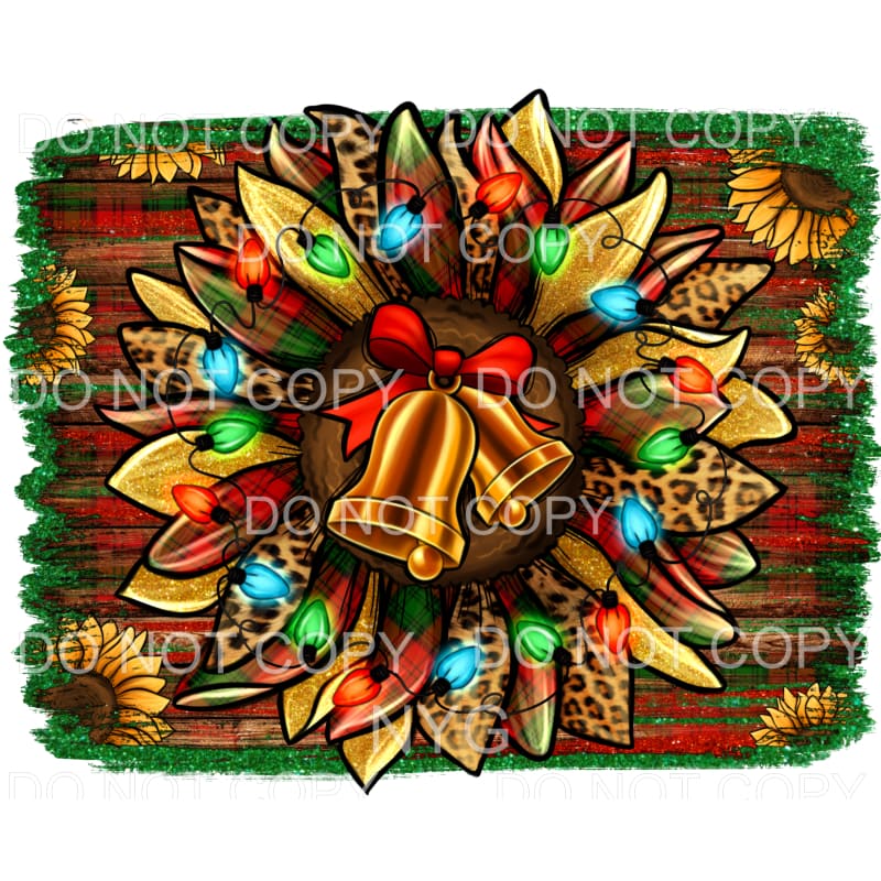 Christmas Sunflower Bells Lights Leopard Plaid Red Green