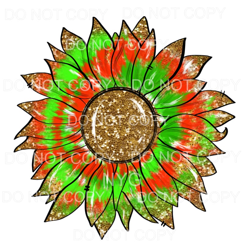 Christmas Tie Dye Leopard Sunflower Sublimation transfers -