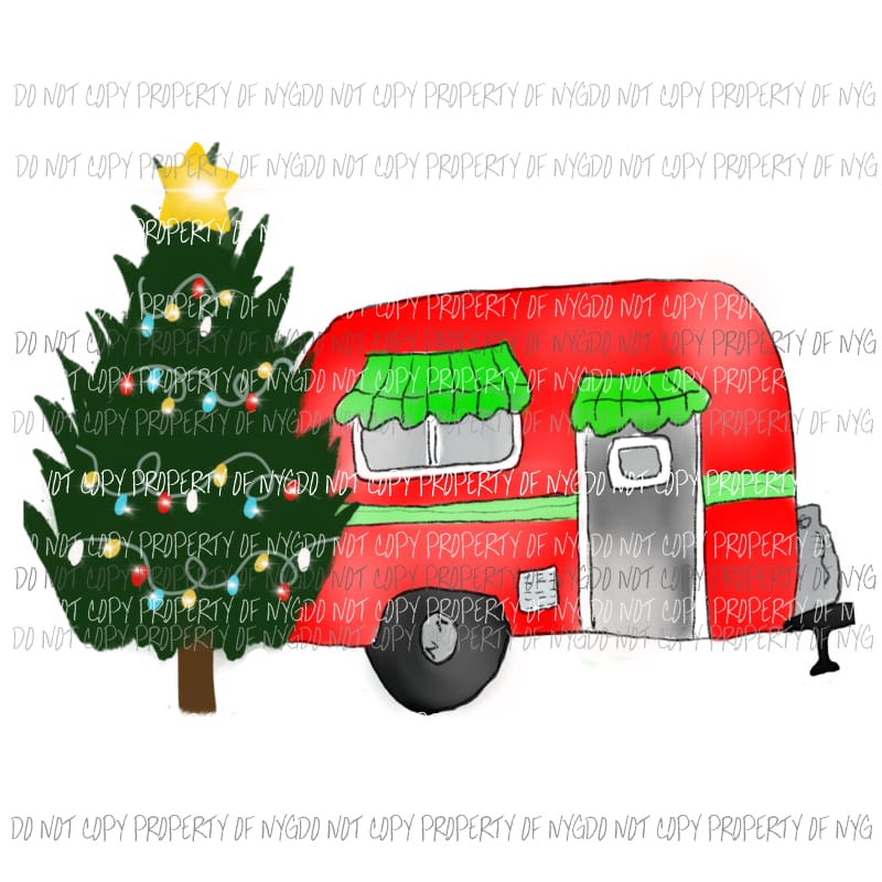 Christmas Tree Camper Sublimation transfers Heat Transfer