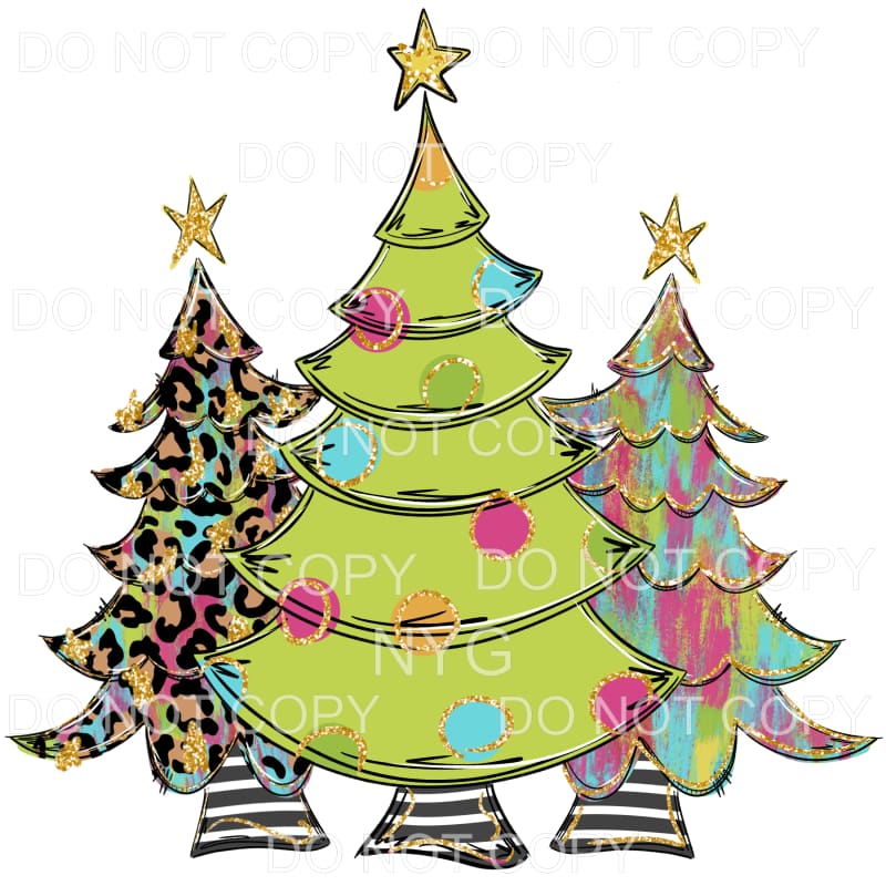 Christmas Trees # 178 Sublimation transfers - Heat Transfer