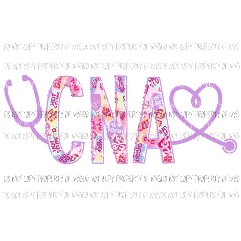 CNA valentine stethoscope heart Sublimation transfers Heat Transfer