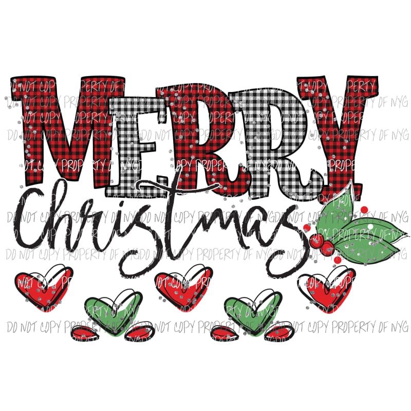 Copy of Merry Christmas mixed plaid # 2 Sublimation transfers Heat Transfer