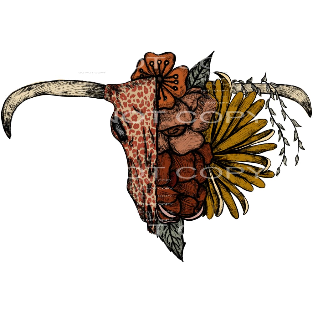 cow skull #4588 Sublimation transfers - Heat Transfer
