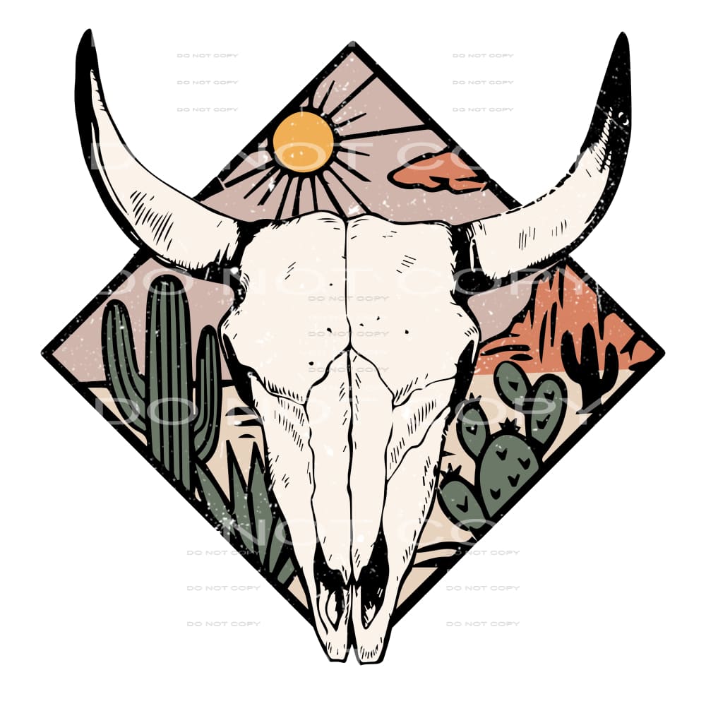 Cow Skull #4666 Sublimation transfers - Heat Transfer