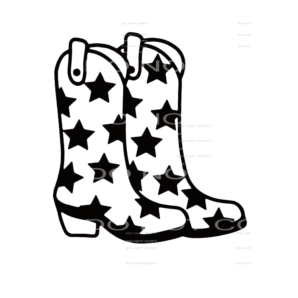 cowboy boots with stars Sublimation transfers - Heat