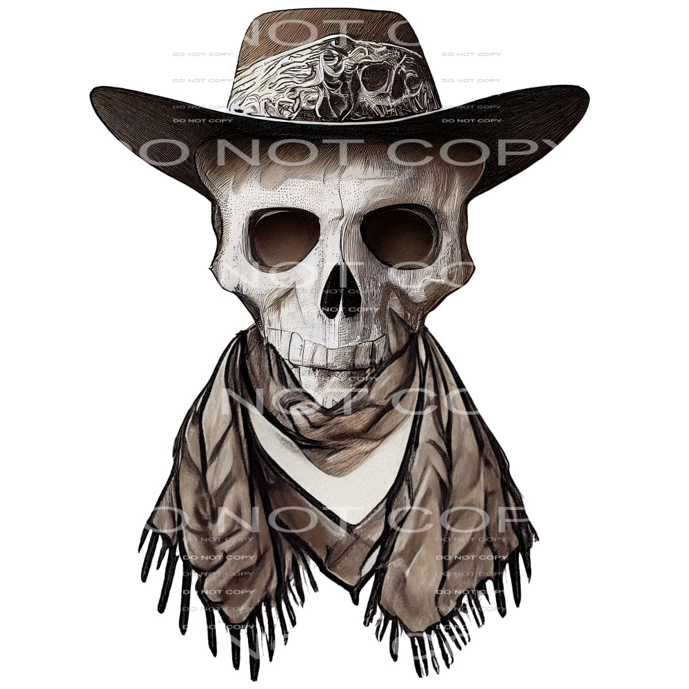 Cowboy Skull #5706 Sublimation transfers - Heat Transfer