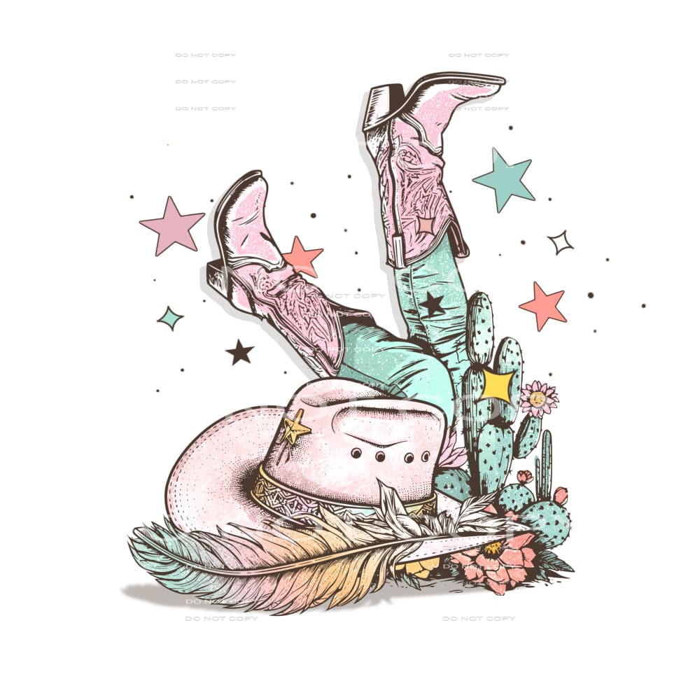 Cowgirl # 208 Sublimation transfers - Heat Transfer Graphic