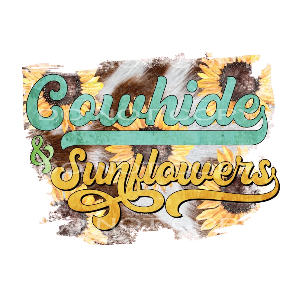 cowhide and sunflowers #4228 Sublimation transfers - Heat