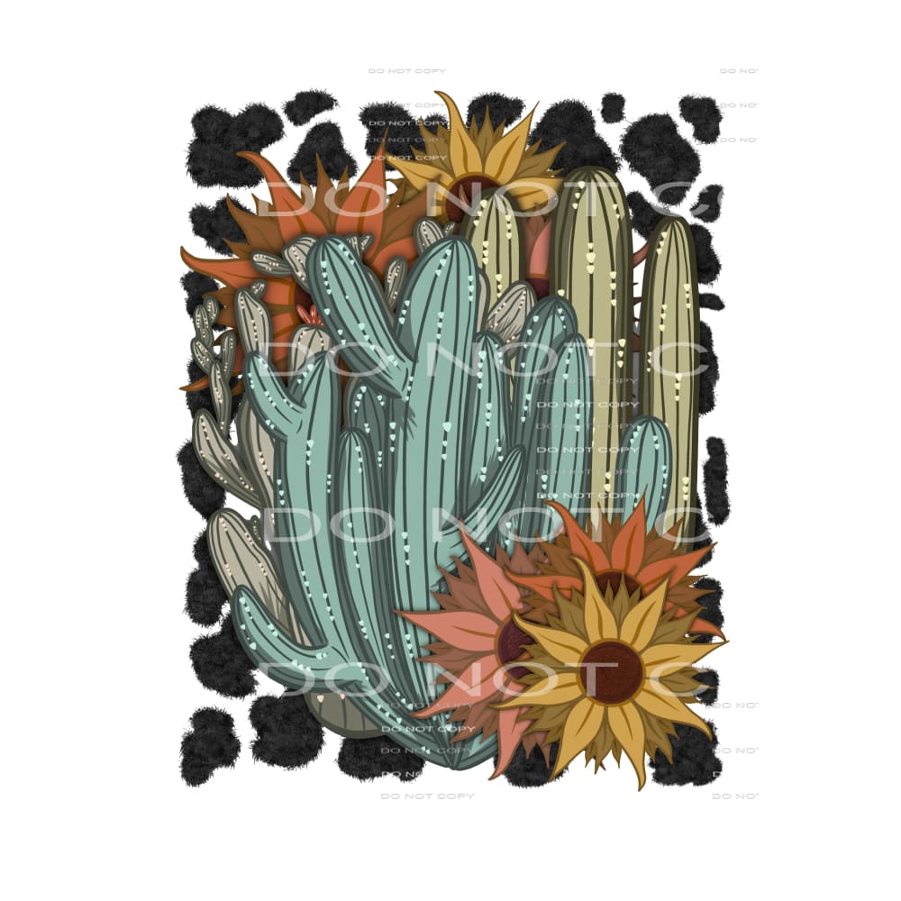 Cowhide Cactus Floral # 6732 Sublimation transfers - Heat