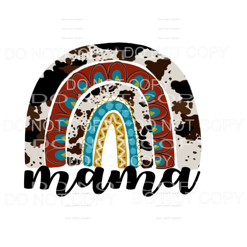 Cowhide Rainbow rodeo mama Sublimation transfers - Heat