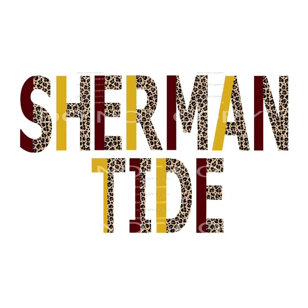custom Sherman tide split letter # 9977 Sublimation