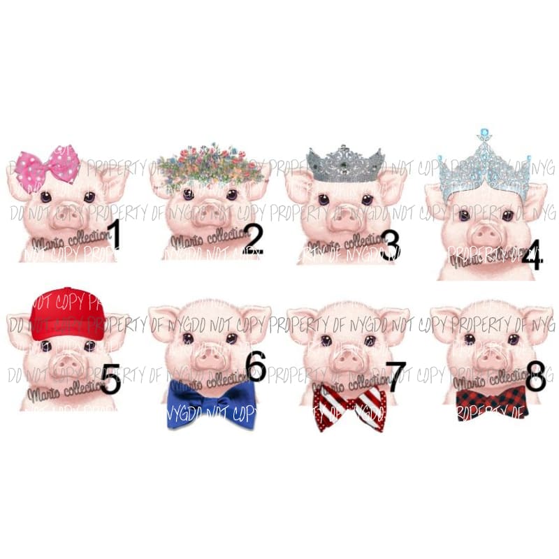 Cute baby Pigs 8 to choose from sublimation transfer Heat Transfer