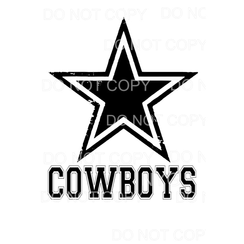 Dallas Cowboys Black Star Logo Football #1532 Sublimation