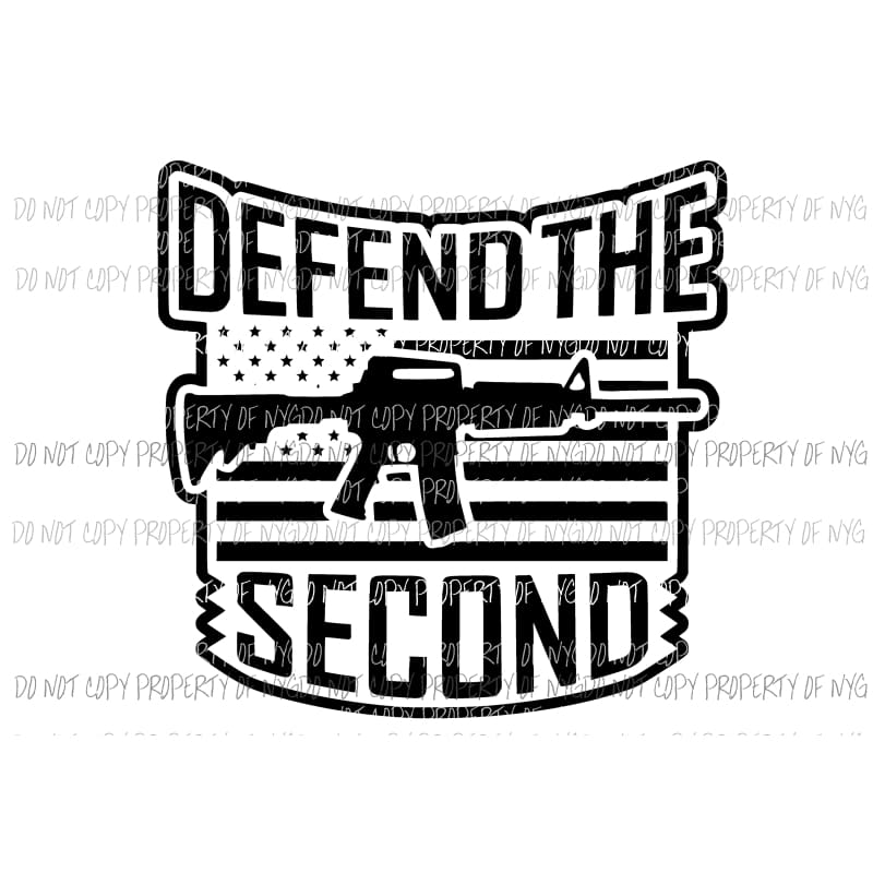 Defend The Second gun flag #1 black Sublimation transfers Heat Transfer