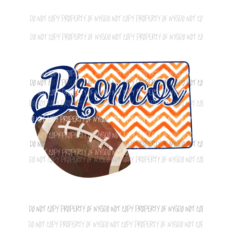 Denver Broncos football chevron state Sublimation transfers Heat Transfer