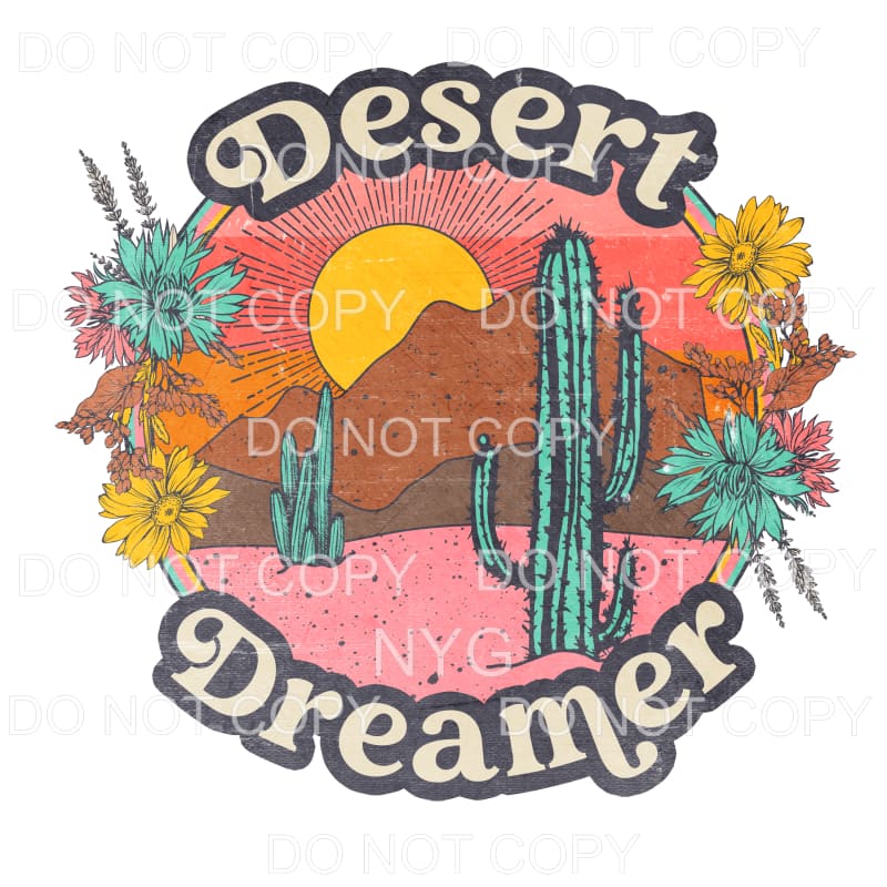 Desert Dreamer Circle Floral Sublimation transfers - Heat