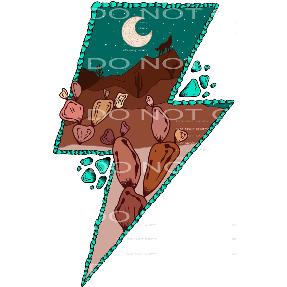 desert lightning bolt #6583 Sublimation transfers - Heat