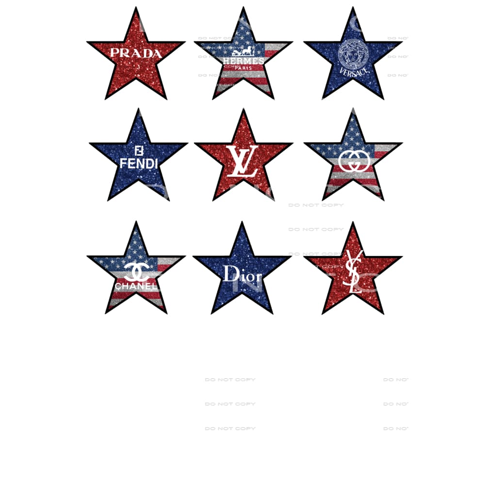 designer label stars America # 12107 Sublimation transfers -