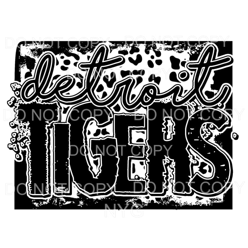 Detroit Tigers Baseball Black Leopard Sublimation transfers