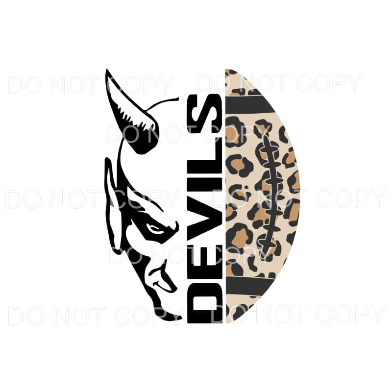 Devils Football Leopard #239 Sublimation transfers - Heat