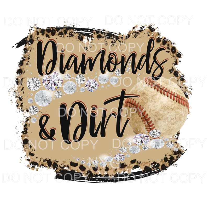 Diamonds And Dirt Baseball Leopard Sublimation transfers -