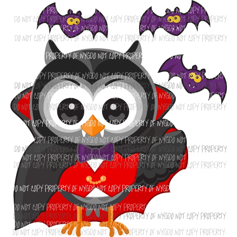 dracula owl Sublimation transfers Heat Transfer