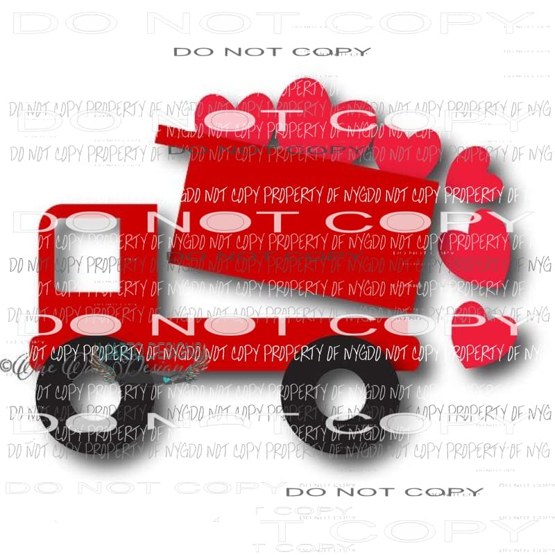Dump truck 2 Sublimation transfers Love valentines day heart Heat Transfer